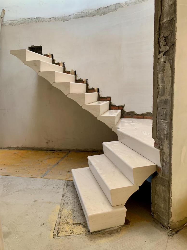 Modern Cantilevered Stone Staircase Design, Ireland